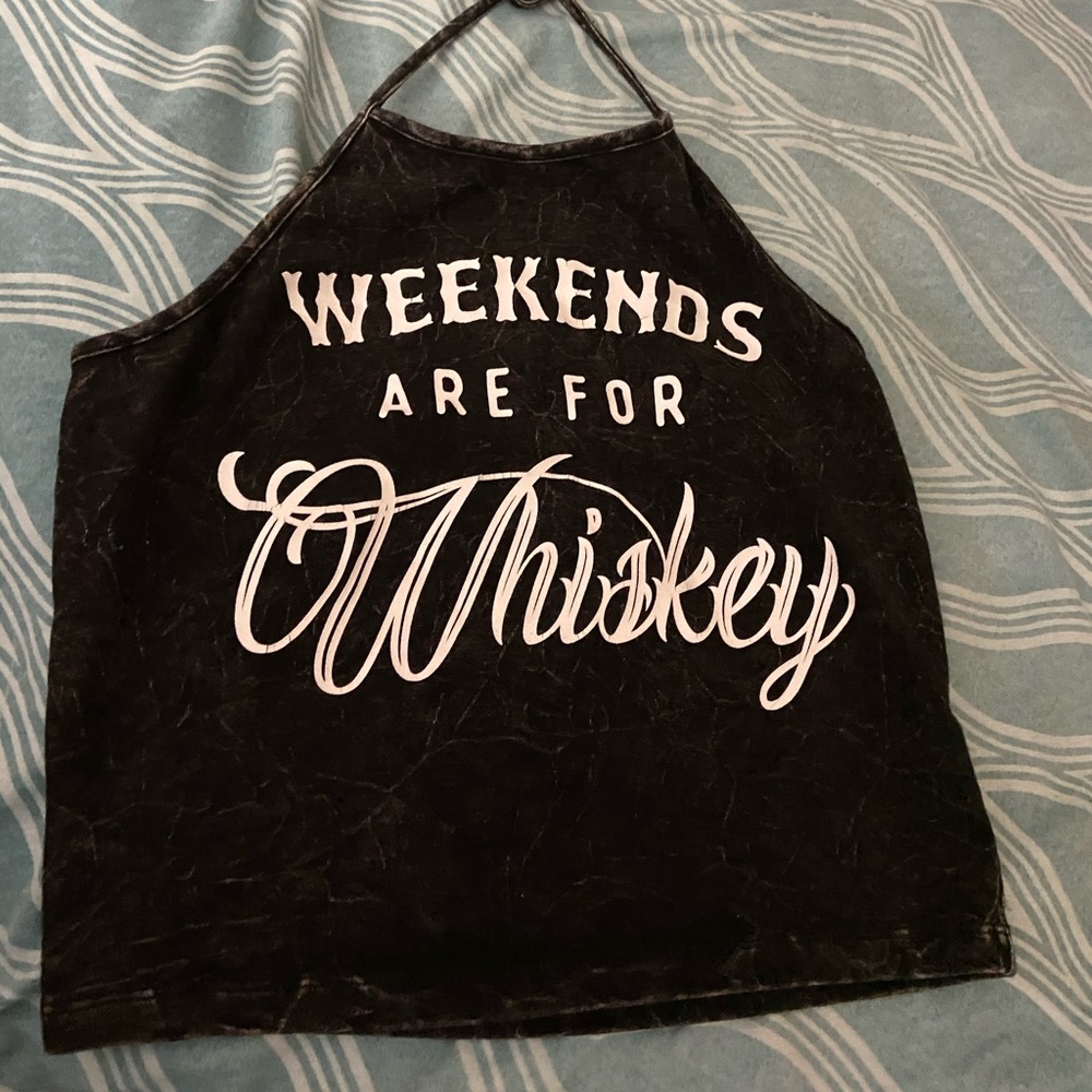 Neck tie. Crop top